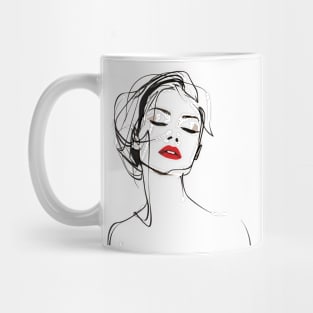 Woman With Red Lipstick Mug